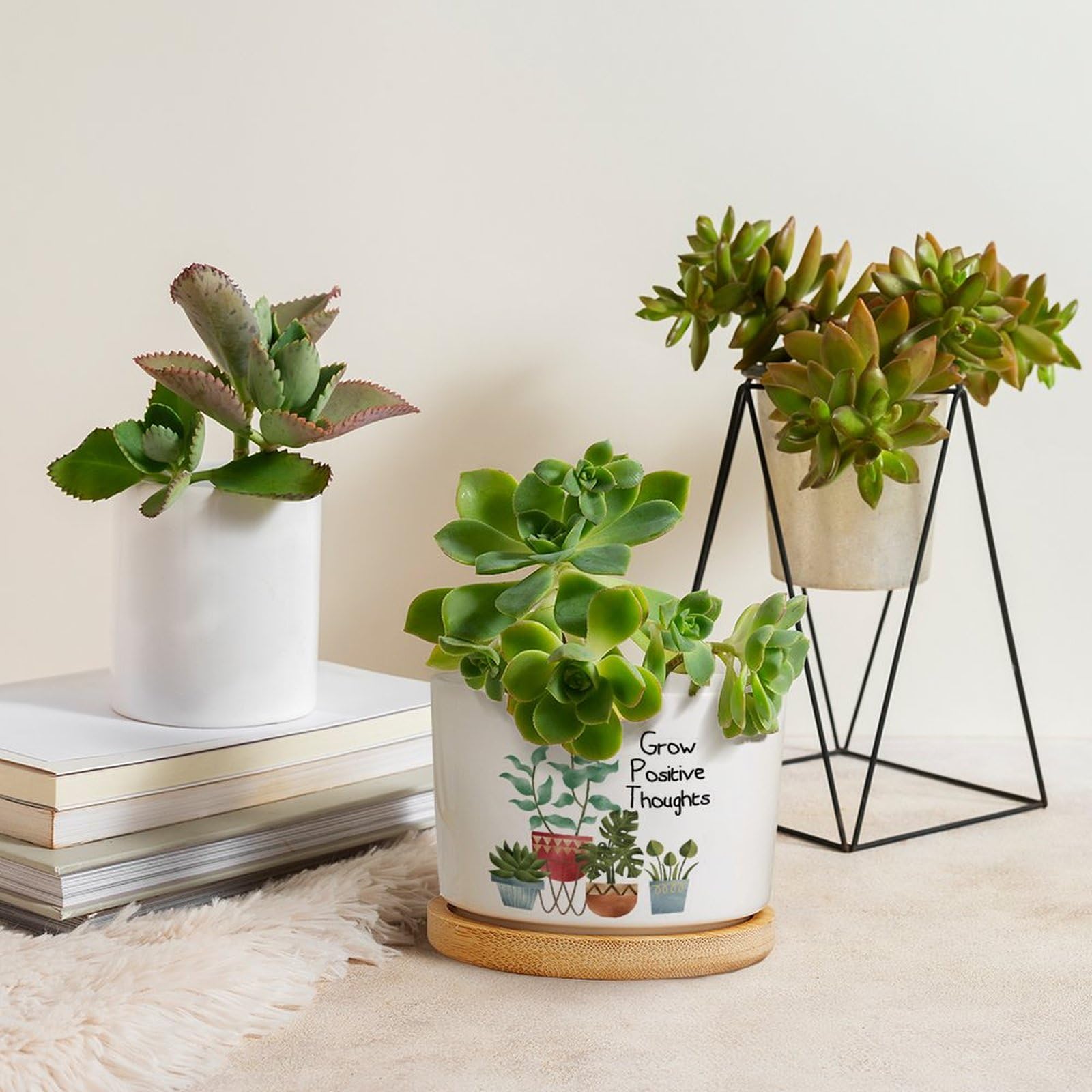 Lot De 2 Pots De Fleurs Ronds En Céramique - Diamètre : 12 Cm Marbre Mat Cache Pots En Ceramique Pour Plantes Interieur Petits Kotarbau 94604246