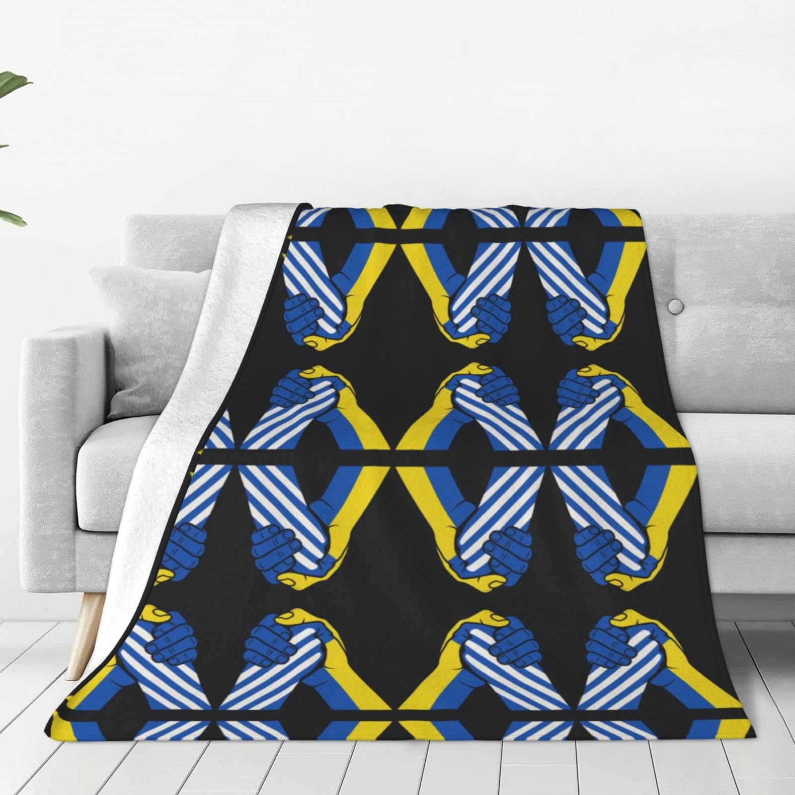 FHIZOAL Together With Ukraine Ultra-Soft Micro Fleece Blanket Flannel Blanket Skin Friendly Breathable Couch Bed Living Room