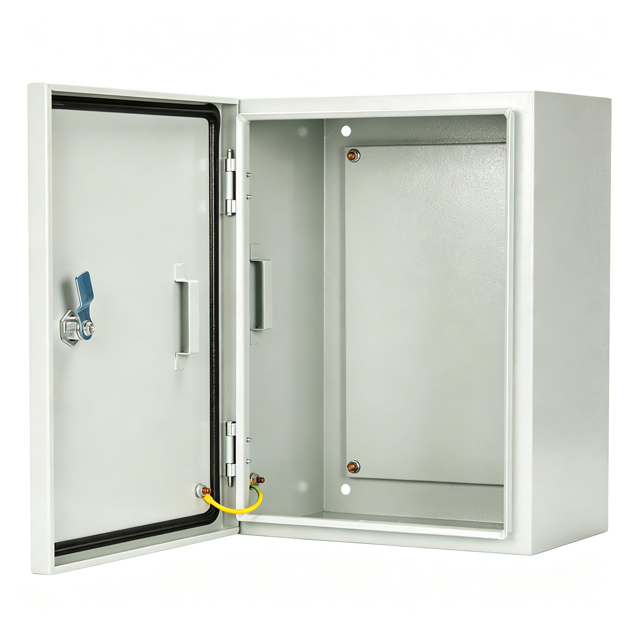KiwiHood Outdoor Electrical Box IP55 Weatherproof Enclosure with Lock and Keys, 25x30x15cm Wall Mount Steel Junction Box for Indoor Outdoor Use, Protection from Dust Rain Snow