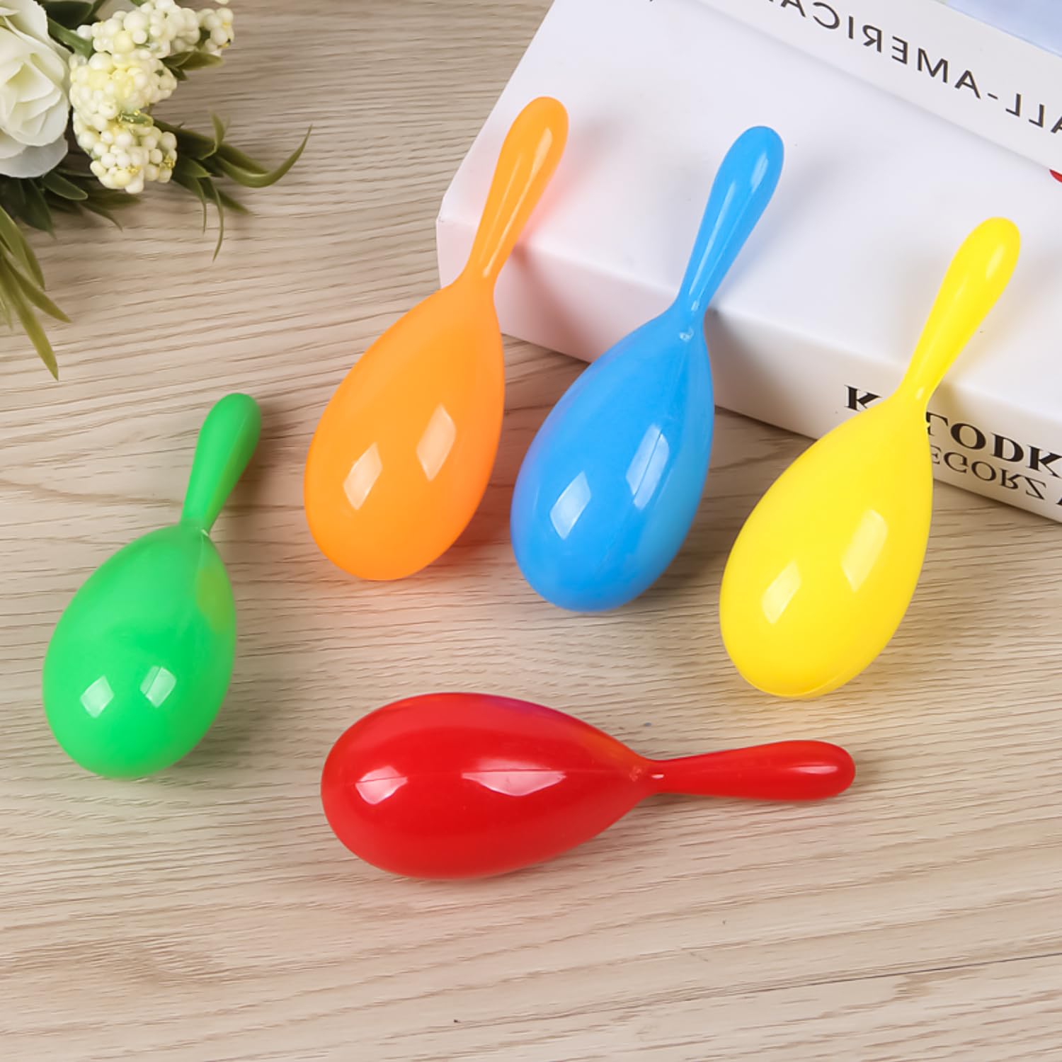 AOVNA 12Pcs Maracas Shakers Plastic Musical Egg Shakers Mexican Fiesta Party Favors Musical Fun Party Decoration for Maracas Instruments Party - Image 3