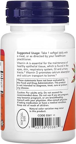 Miniatura 3 de NOW Foods Ultra A y D3, 100 cápsulas blandas (paquete de 3)