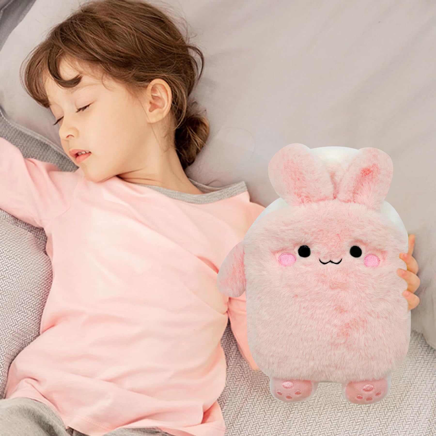 Bouillotte Avec Housse d'Eau Chaude en Silicone - Mini Peluche Sûre et Durable, Recyclable Pour l'Hiver - Pour Dames, Hommes et Enfants