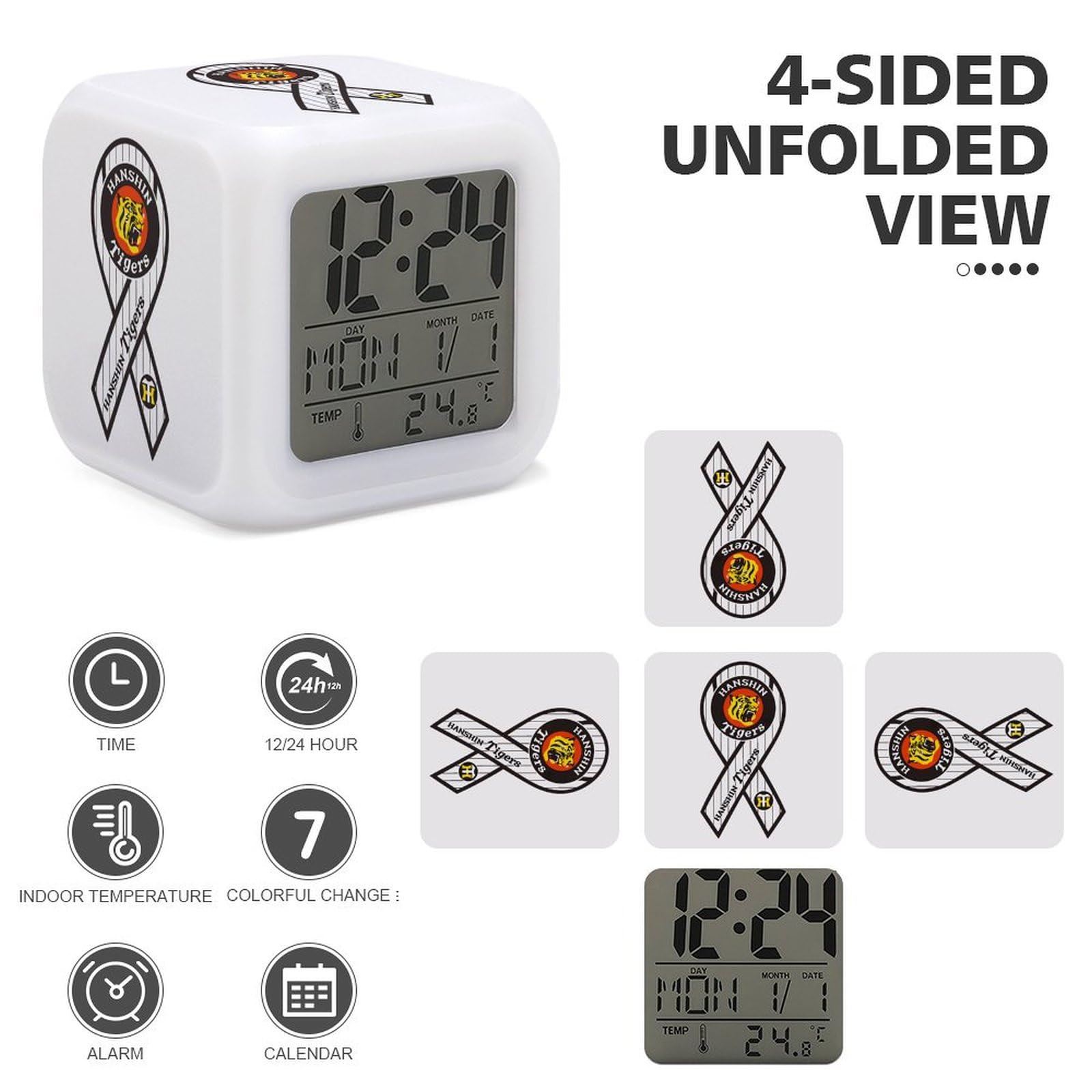 Amazon.co.jp: 目覚まし時計 阪神タイガース タイガー 置き時計