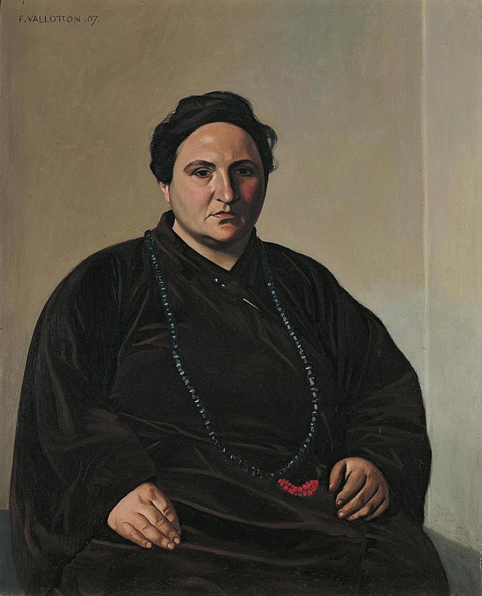SERENDIPITP Vintage Picture Print on Canvas Wall Art Poster Gertrude Stein by Felix Edouard Vallotton Artwork Print Poster for Wall Decor 60x90cm