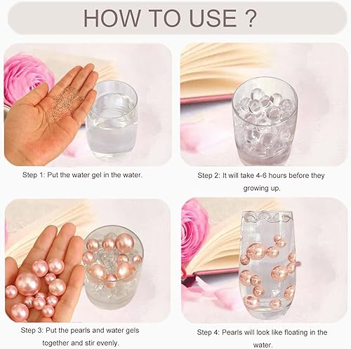 Miniatura 6 de 160 cuentas de perlas para relleno de jarrón, sin agujero, cuentas de perlas para centros de mesa, soporte para cepillos, perlas para velas, hogar,