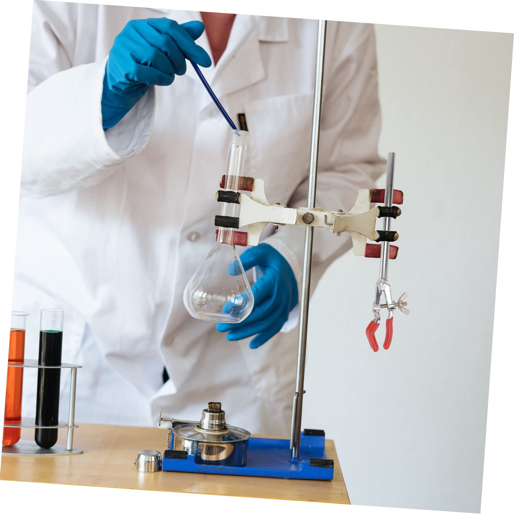 GLEAVI 9juegos Abrazadera De Laboratorio De Garras Soporte De Pinza Para Matraz y Vaso Clip De Resistente Para Experimentos Científicos Paquete