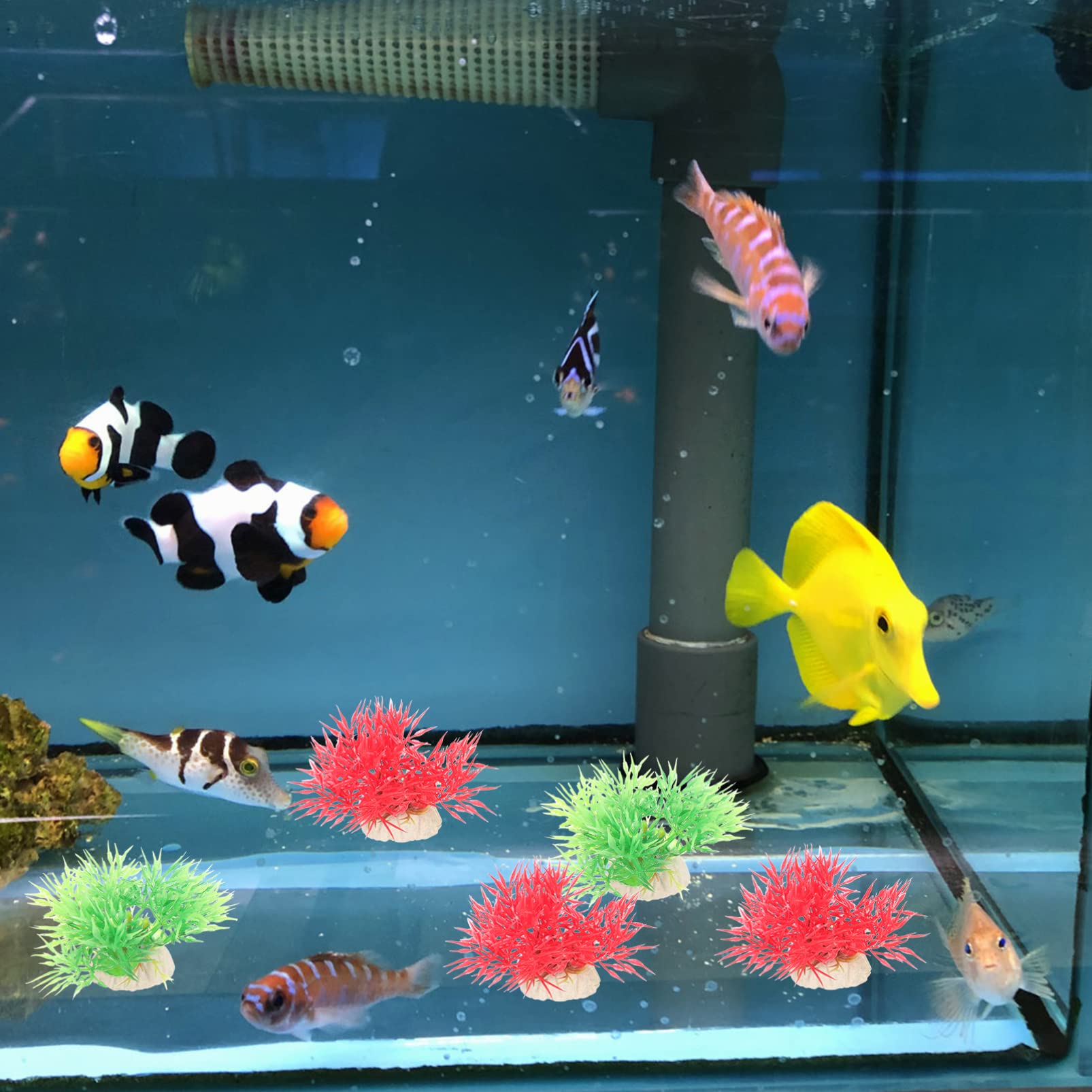 BESPORTBLE 4 Juegos Plantas De Agua De Plástico Simuladas Pecera De Arranque Peces De Acuario Plantas De Acuario Suaves Pequeña Hierba De Acuario Peceras El Plastico 20 Piezas * 4