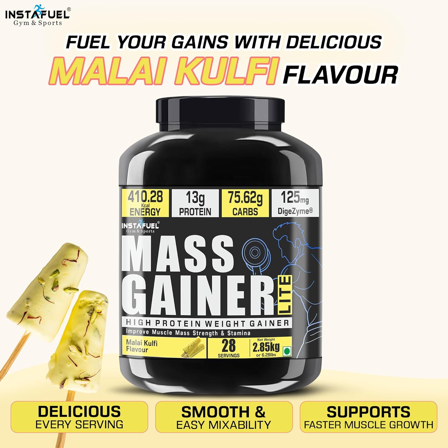 Buy Now Lite Mass Gainer With Digezyme® Enzymes | 410 Kcal Energy, 1...