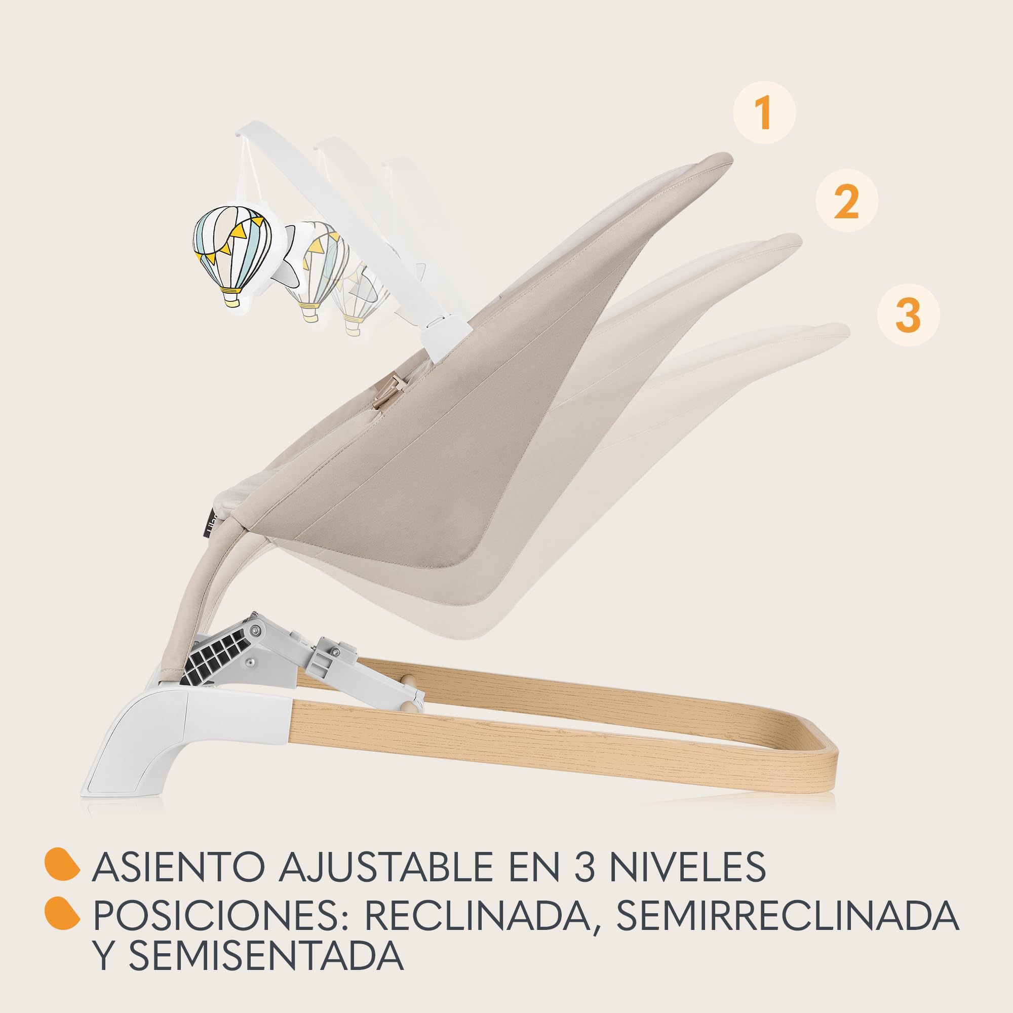 LIONELO LILAC - Balancín y tumbona para bebés de hasta 9 kg, 0 a 6 meses, 2 en 1, 2 juguetes, inclinación ajustable, arnés de 3 puntos, peso ligero, 3,2 kg, plegable