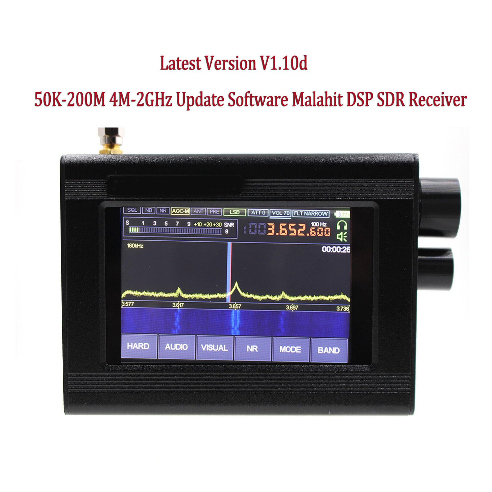 SDR-Empfänger, SDR-Empfänger, Funkempfänger, 3,5-Zoll-LCD-Touchscreen, Software-Definition, Funkempfänger, AM, SSB, NFM, WFM, Voll, Av-Receiver und Verstärker