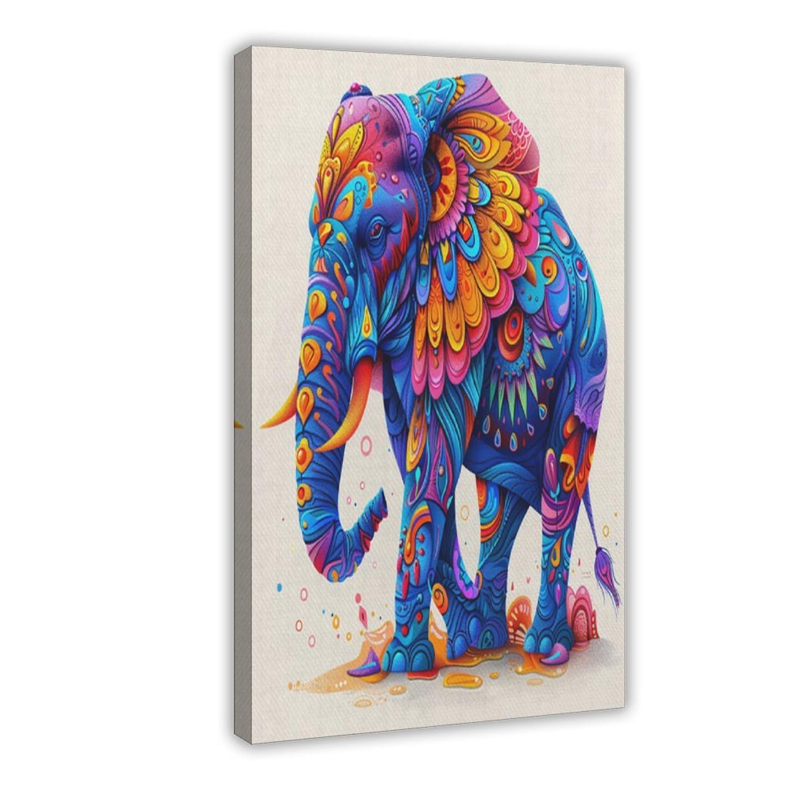 Bareronor Abstract Elephant Poster Canvas Poster Bedroom Decor Landscape Office Room Decor Gift 24" L X 36" W