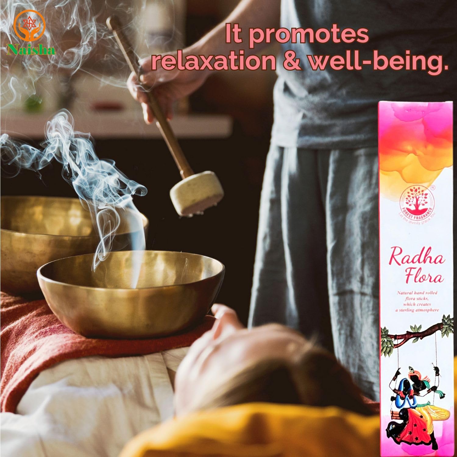 Naisha Premium Incense Sticks Gift Set of 4 (50 Gm Each) Fine Quality Sticks for Positivity Long Lasting Fragrance - Image 2
