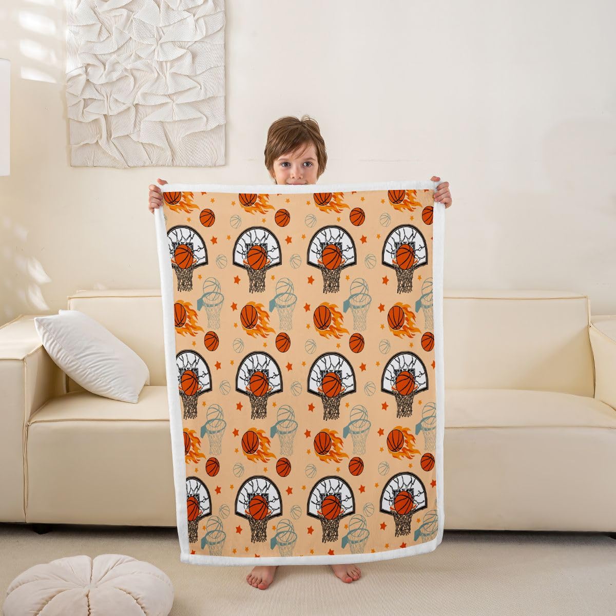 Couverture flanelle basketball : finissez-en avec le froid sur votre canapé 100x130