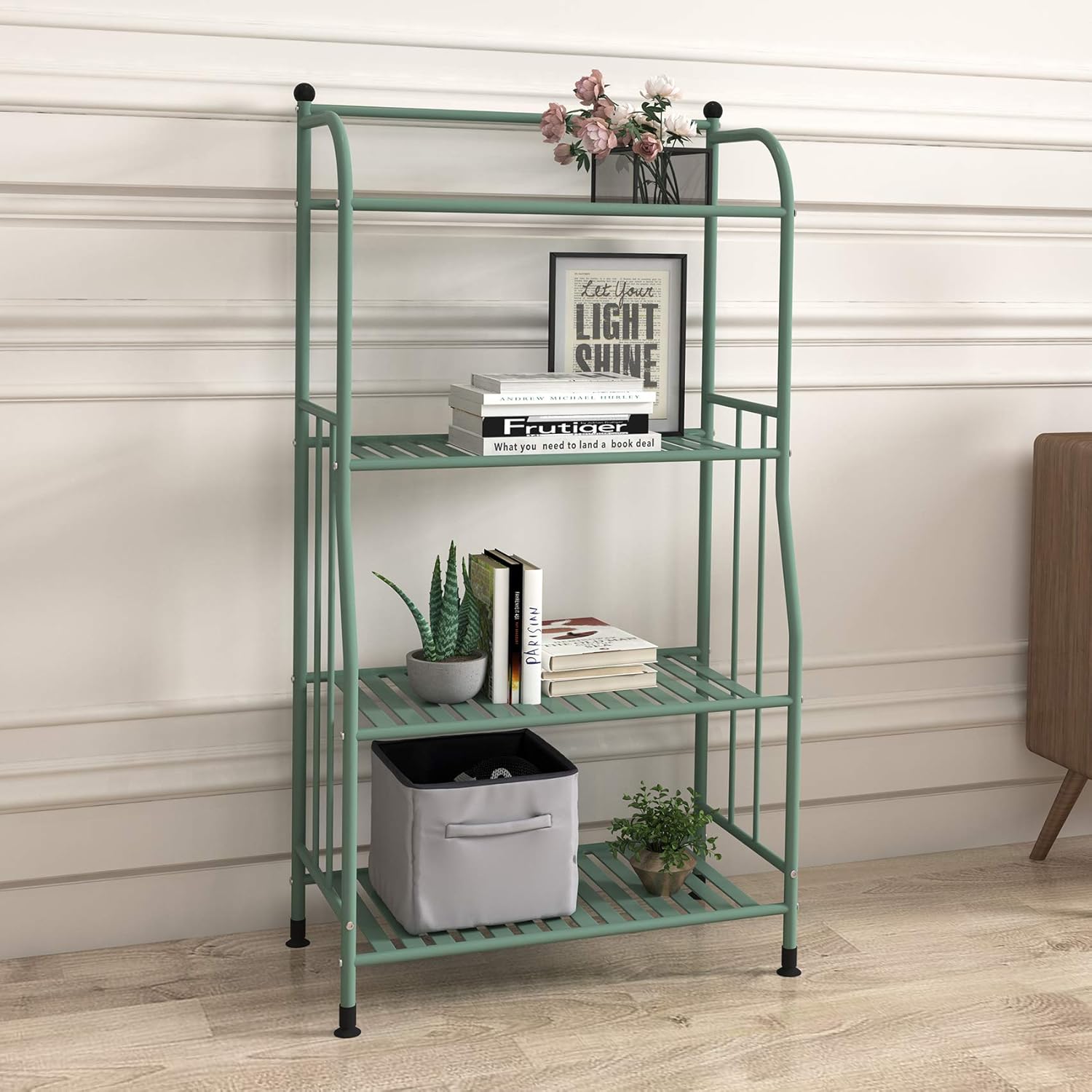 Flаѕh Sаlе Buу 1 gеt 1 TZAMLI 4 Tier Metal Shelf Tower, Free Standing Shelving Unit Heavy Duty Shelves Rack Storage Organizer Bookshelf Plant Flower Stand (Green, 4 Tier) Crаzу Clеаrаnсе TZAMLI 4 Tier Metal Shelf Tower, Free Standing Shelving Unit Heavy Duty Shelves Rack Storage Organizer Bookshelf Plant Flower Stand (Green, 4 Tier)