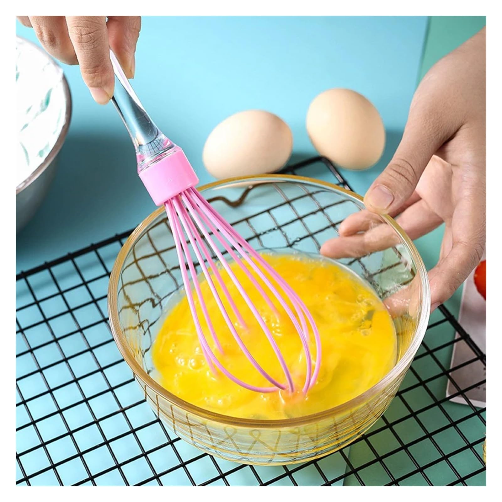6 Pezzi Raschietto for Crema in Silicone Antiaderente Torta di Pane spatola for Burro for Olio con Manico in PP for Strumento Cottura della Cucina per Cucinare(Pink)