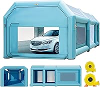 Vista 12 de VEVOR - Carpa inflable para pintar coches y camiones, gran refugio portátil con dos sopladores de alta potencia de 950W+1100W, refugio de pintura