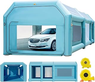 VEVOR Portable Inflatable Paint Booth, 26x15x10ft Spray Car Tent w/Air Filter System & 2 Blowers, Upgraded Blow Up Booth Tent, Auto Workstation, Parking Garage