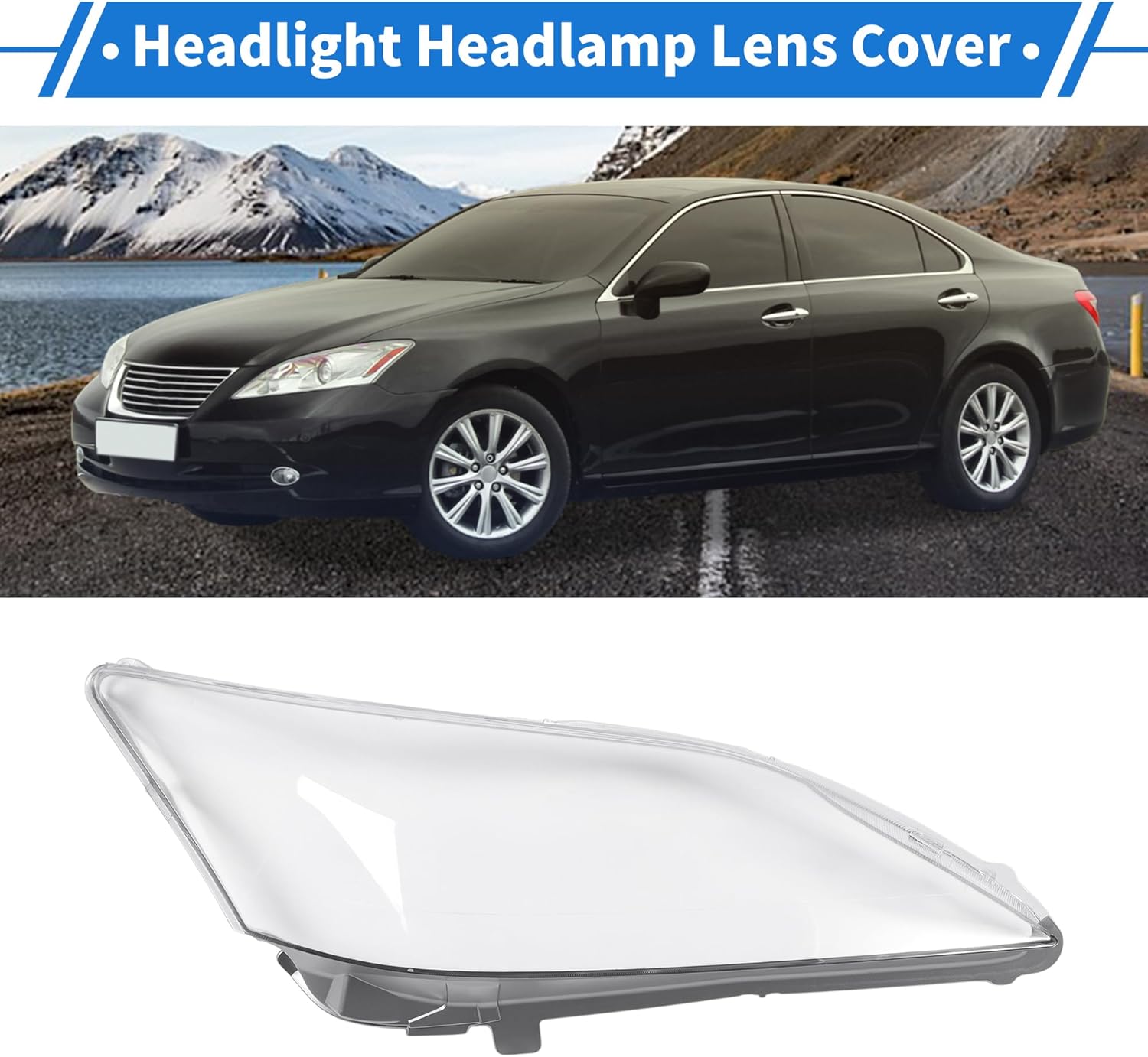 Headlight Lens Cover Headlight Headlamp Lense Clear Lens Cover for Lexus ES350/ES240 2009-2012 Clear Silver Tone PC 1 Pcs Front Right Car
