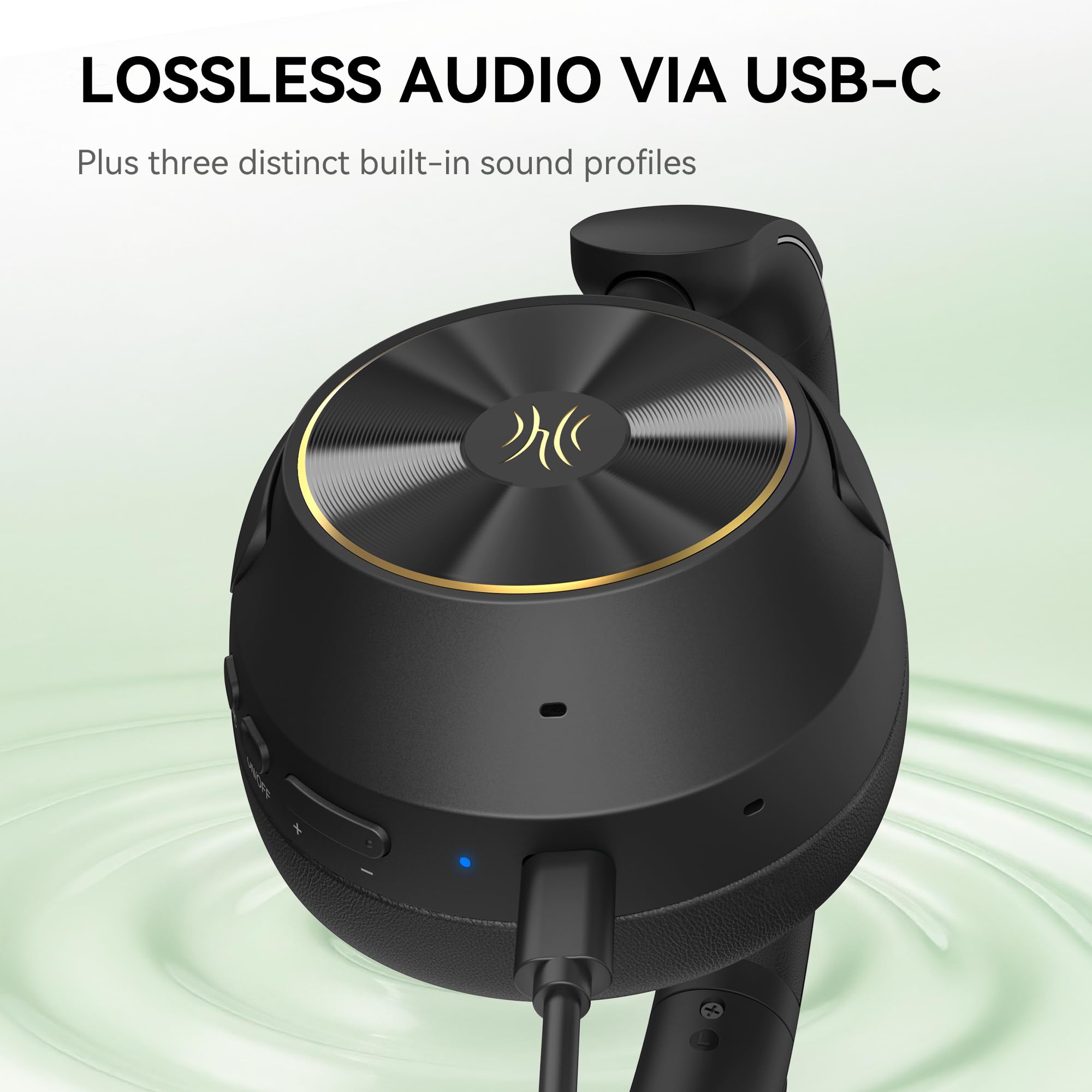 OneOdio Casque A6 à Réduction Active de Bruit Hybride, 75H Autonomie, sans Fil Bluetooth Circum-Auriculaires avec Son Hi-Res LDAC, Bluetooth 6.0, Contrôle par Application, pour Voyage, PC, Bureau