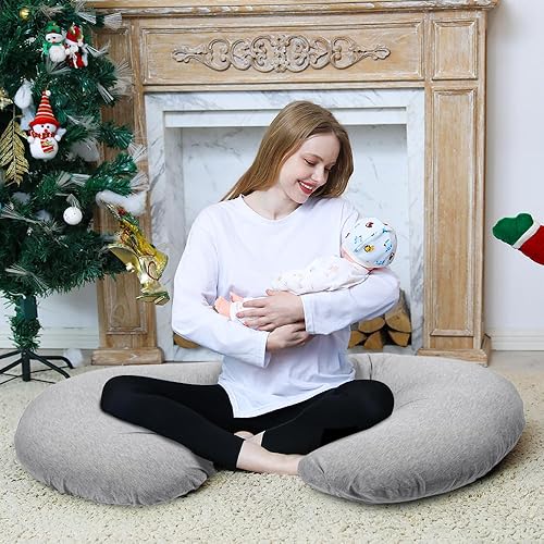 Miniatura 7 de Chilling Home Almohada de embarazo, almohada de cuerpo completo en forma de C, almohada de maternidad para mujeres de 55 pulgadas, almohadas de