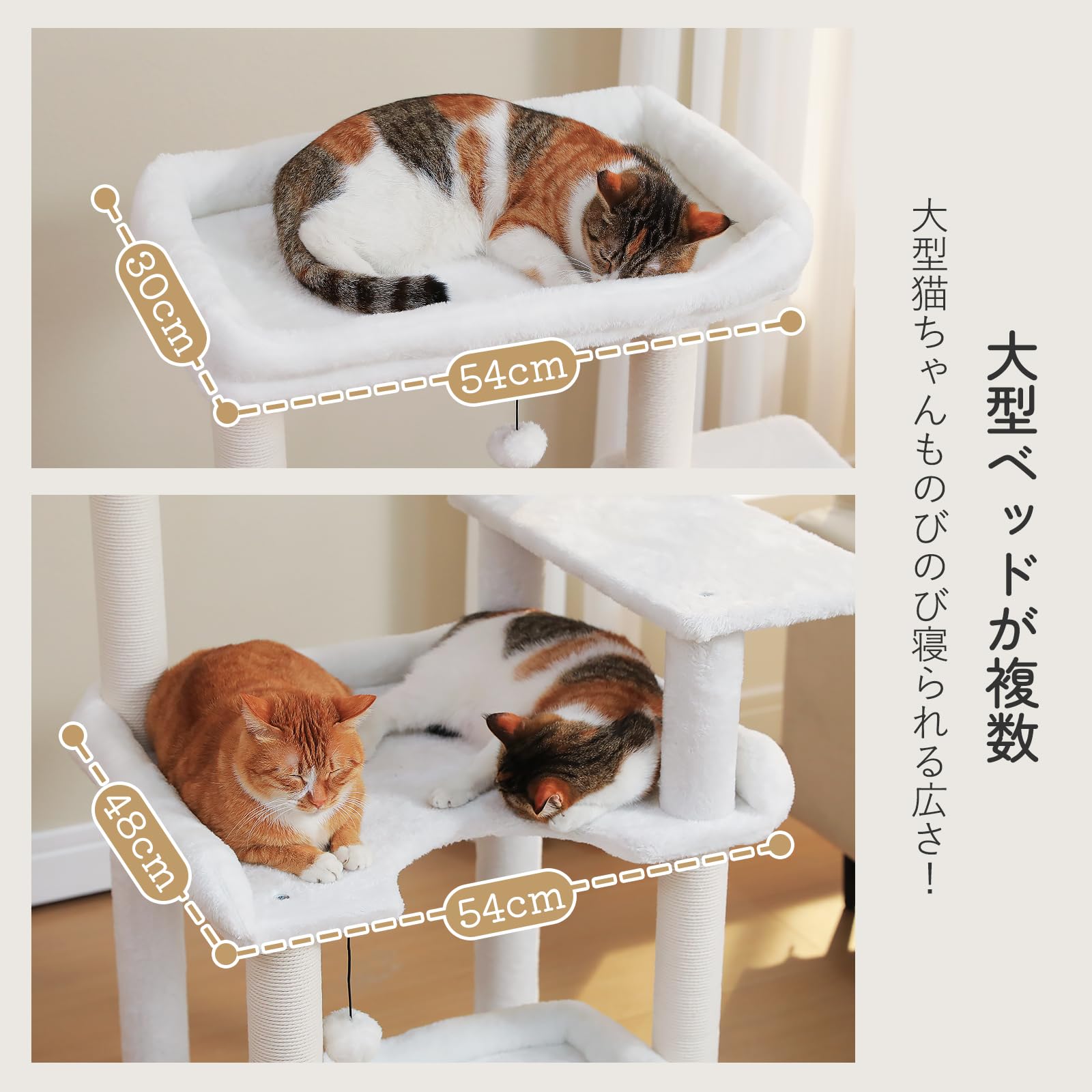Amazon | PAWZ Road キャットタワー スリム シニア猫 大型猫用 低い