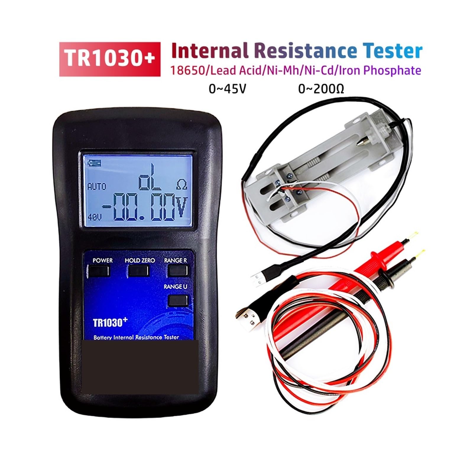 Tester di Isolamento, Tester Di Resistenza Interna A Batteria TR1030+ 18650 For Batterie Alcaline Al Litio-nichel-idrogeno-piombo