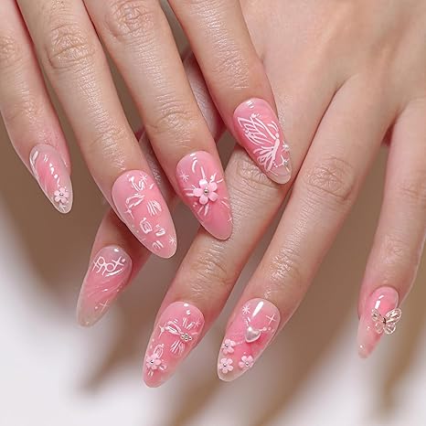 💖 Pink Summer Nails: 24Pcs Press-on Manicure