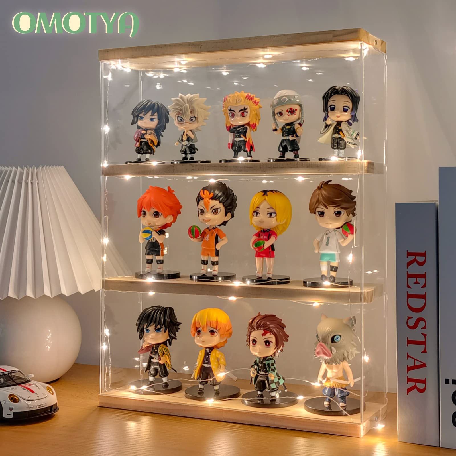 Amazon.co.jp: OMOTYAフィギュアケース アクリル 木製 展示用アクリル