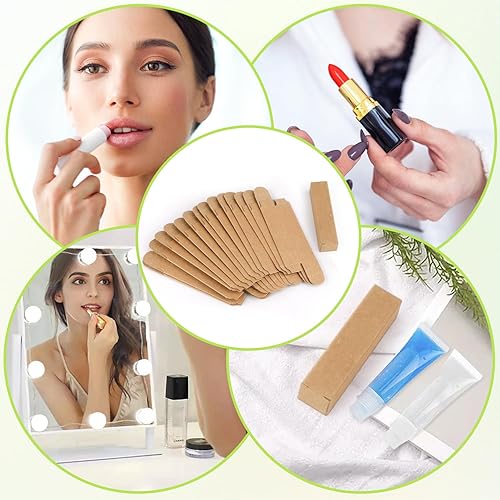 Miniatura 5 de Cositina Paquete de 100 cajas de papel kraft de 0.78 x 0.78 x 3.34 pulgadas, caja de lápiz labial rectangular, cajas de papel kraft de esencia,