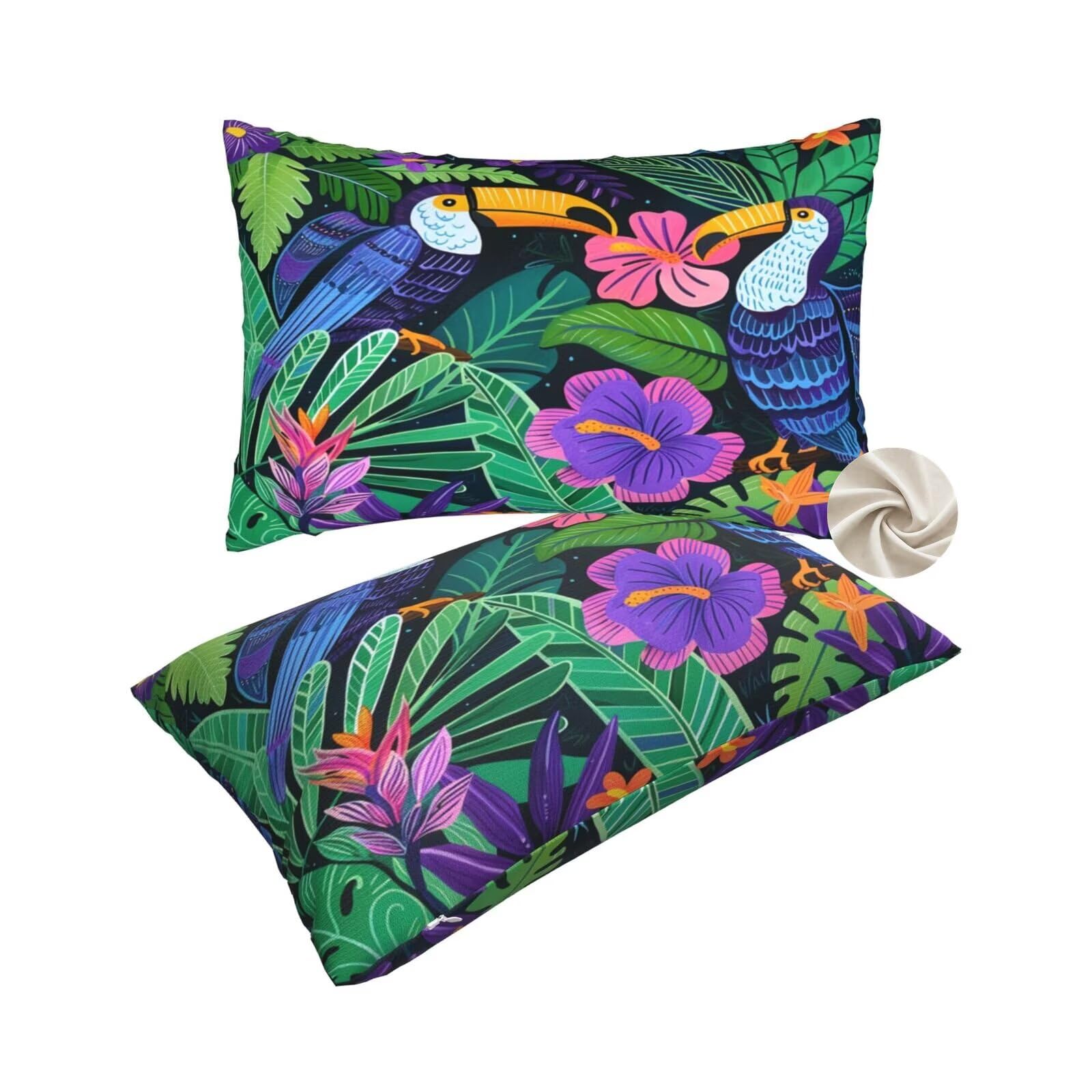 Housses de coussin douces 50x80 cm pour raviver un canapé terne avec des oiseaux