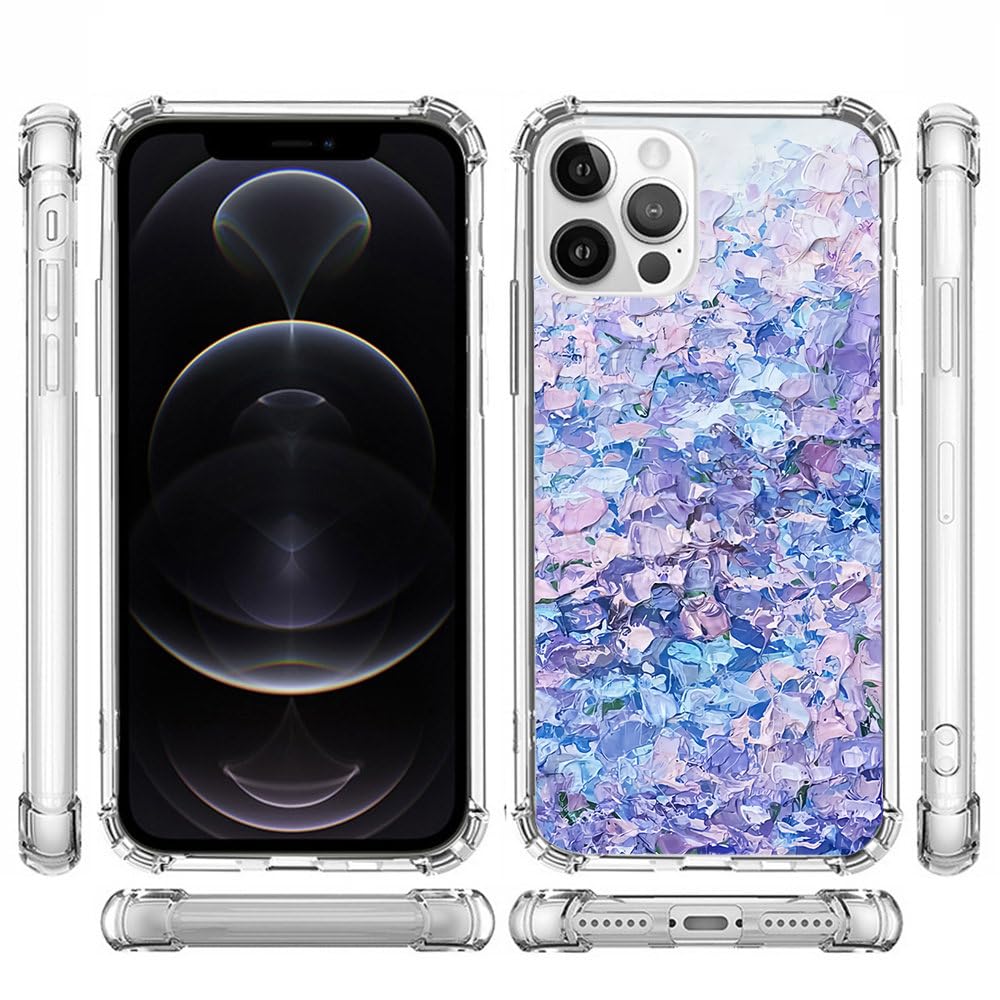 Amazon.co.jp: iPhone 14 Pro用ケース ブルー パープル アート