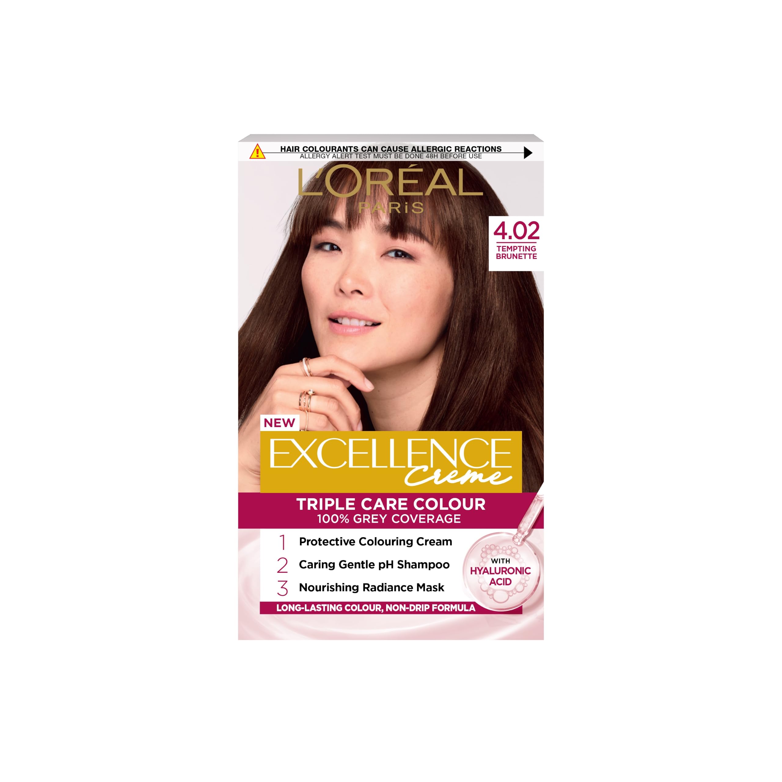 L’oréal Paris L'oreal Excellence Creme Permanent Hair Dye, 4.02 Tempting Brunette