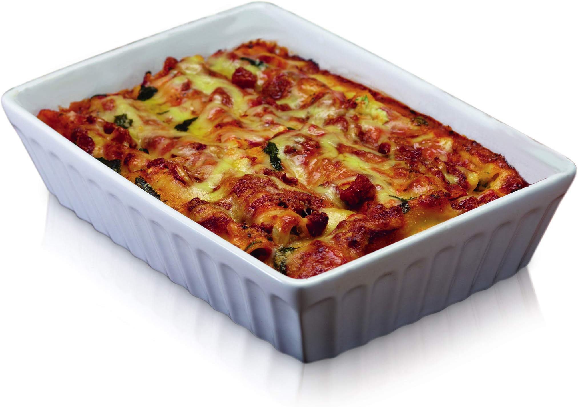 Kitchen Craft KCLDISHMED Italian Collection Lasagne Baking Dish, 30cm, White