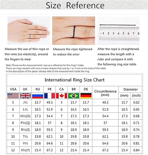 Miniatura 6 de JESMING Juego de anillos de esmeralda chapados en plata de ley 925, anillo de zafiro con circonita cúbica de imitación de diamante, anillo