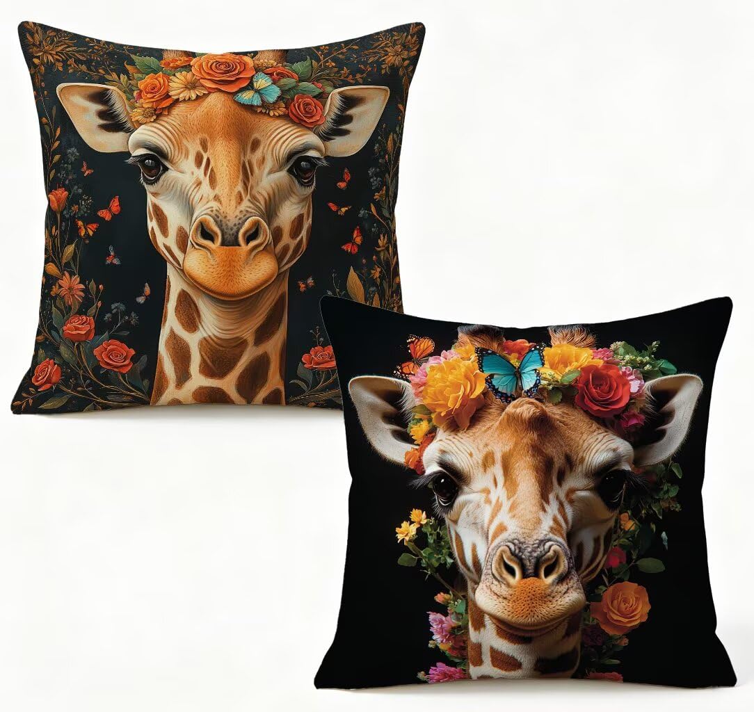 Coussin exterieur 70 x 70 lot de 2 noir en lin, idée cadeaux femme originale