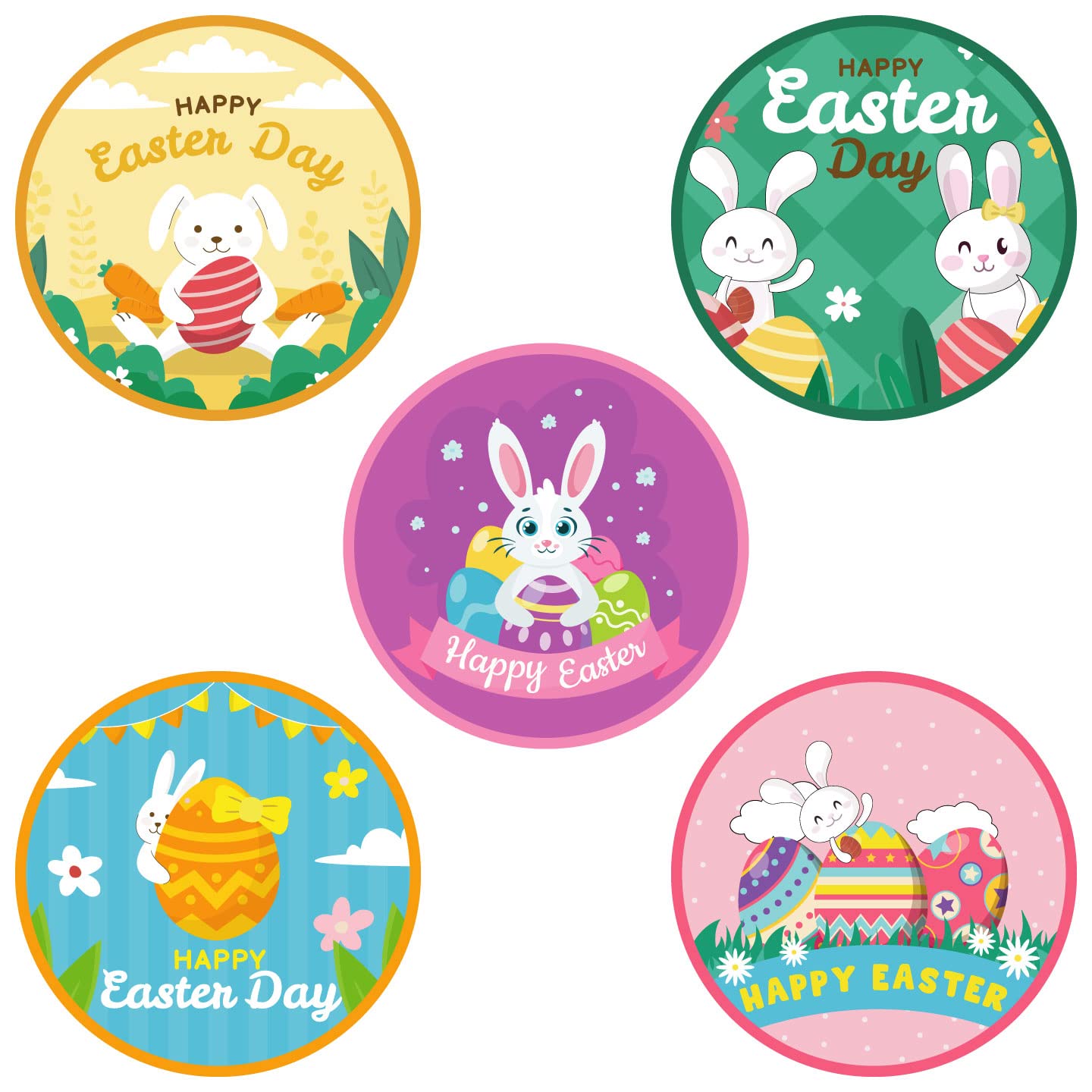 Festiko® Easter Party Decorations,Happy Easter Decorations,Spring Themed Party Favors,Easter Day Home Décor Happy Easter Stickers 25 Pcs