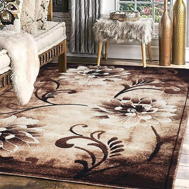 Soft Premium Brown Carpet 5x7 ft – Washable, Anti-Skid, Fade-Resistant Acrylic Rug for Living Room, Hall, Bedroom, Modern Décor-image-27