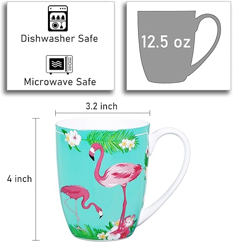 Miniatura 2 de Taza de té de café de porcelana de hueso de 12.5 onzas – Tazas de animales de hueso – Taza de té de café con animales lindos, regalo para amigos,