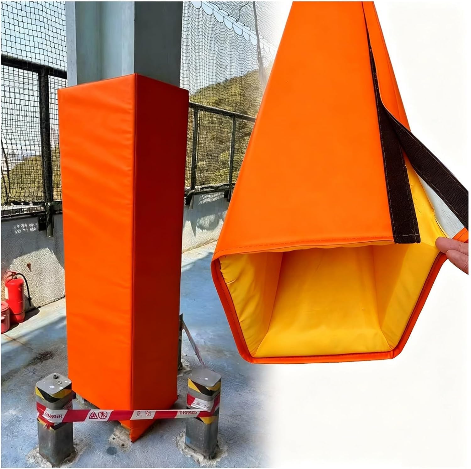 Safety Pole Pads for Square Columns, Foam Post Padding Wraps for 4x4 6x6 8x8, 4 6 7 Ft Tall, Protect Basement Playground Garage