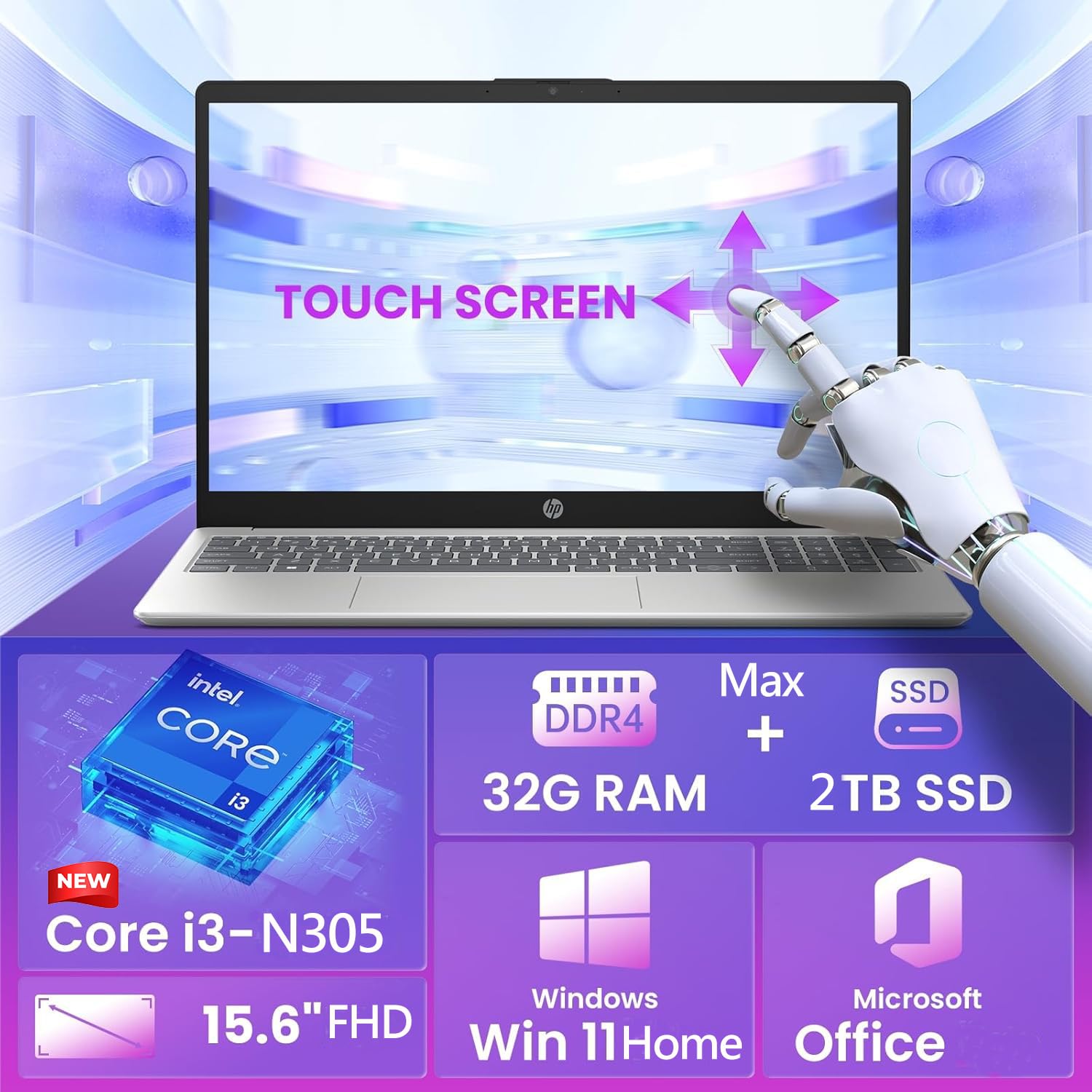 Amazon.co.jp: HP 15.6インチ FHD タッチスクリーンノートパソコン