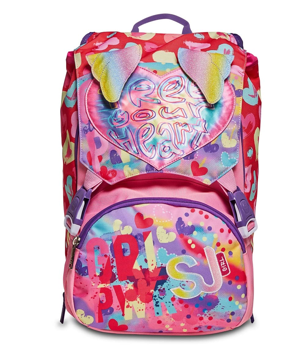 SJ GANG STYLE JAM GANG Zaino Scuola Estensibile, Fucsia, BIG WONDROUS, Zaino Doppio Scomparto Con Ali Sollevabili, Scuola & Tempo libero, Bambine e Ragazze