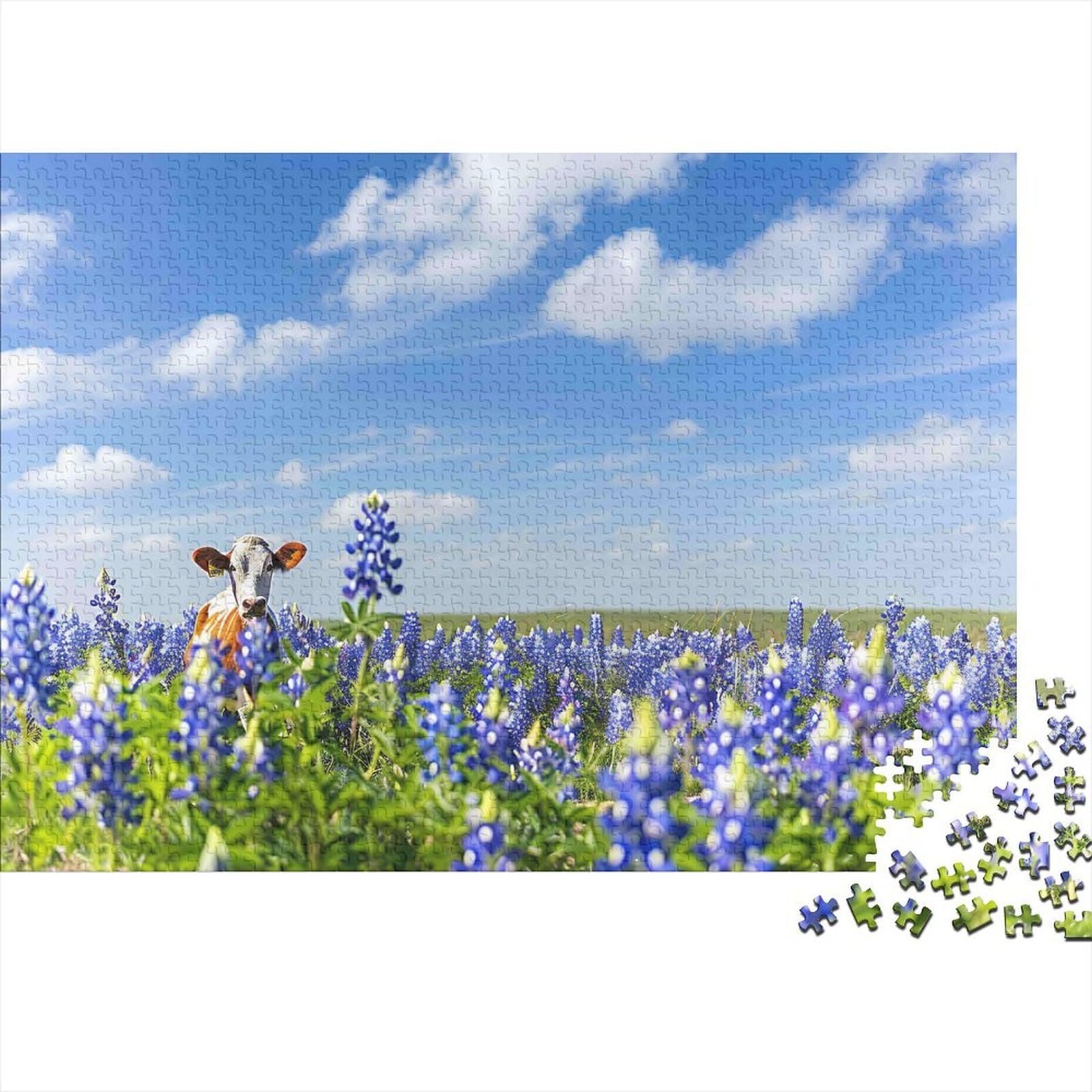Giraffe in Wildflower Field 1000 Piece Jigsaw Puzzle Paper Puzzle Game for Adults Scenic Relaxation Focus Family Fun Gift 70x50cm/1000pcs