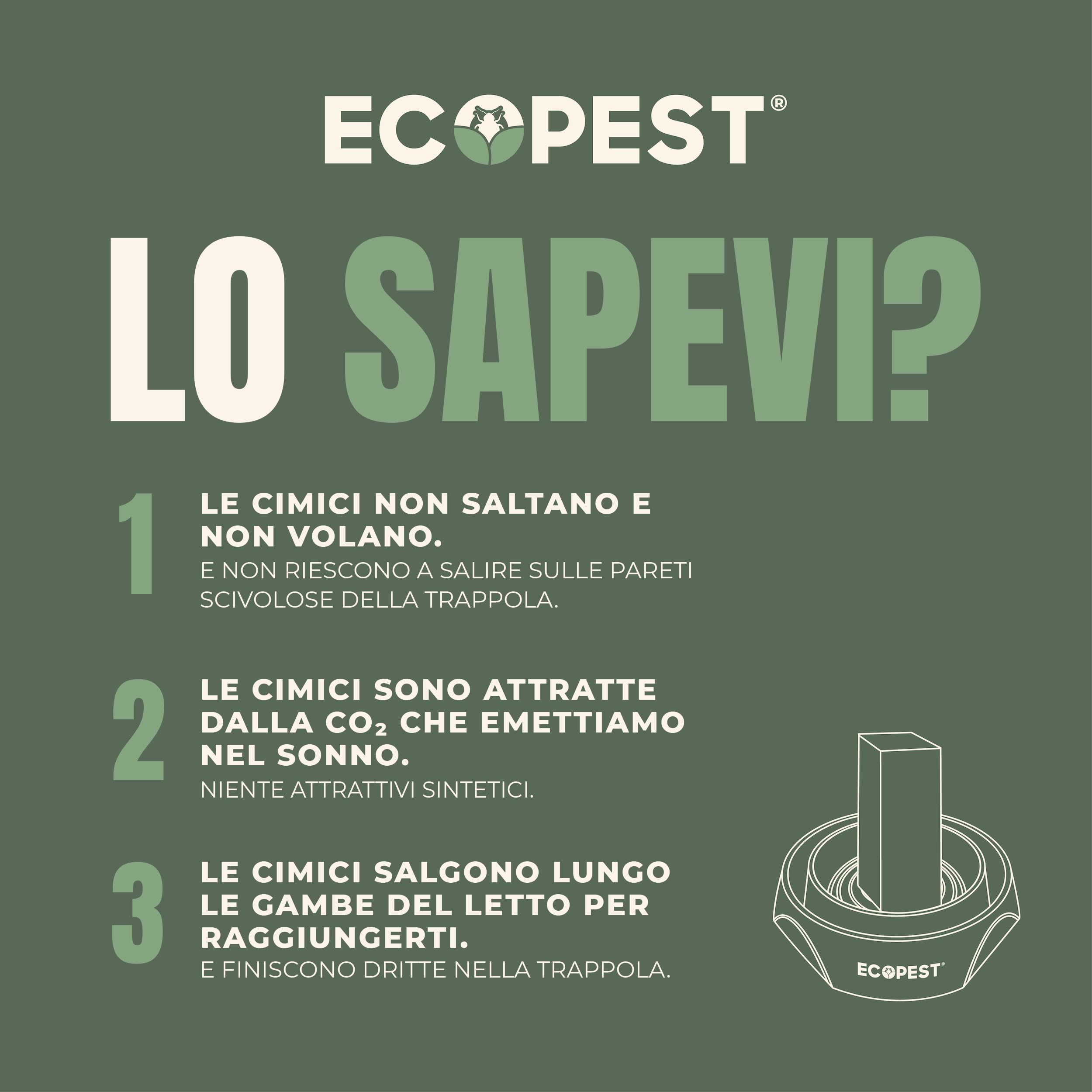 ECOPEST Trappole per Cimici dei Letti – Confezione da 8 | Trappole Intercettatori Bed Bug Blocker (PRO) (Nera) | Monitor, Rilevatore e Trappola per Le Gambe del Letto
