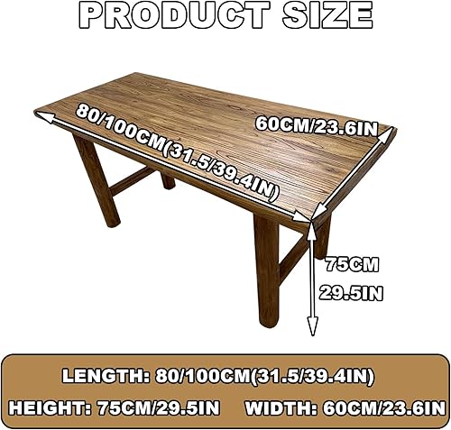 Miniatura 2 de Mesa de comedor contemporánea de madera maciza, escritorio rectangular, adecuada para 6 personas, para cenas, fiestas, cafeterías, restaurantes