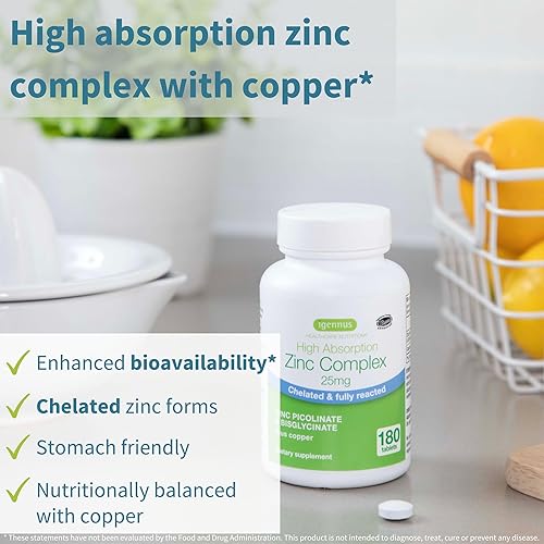 Miniatura 3 de Enzimas digestivas avanzadas y betaína HCl + complejo de zinc 25 mg paquete vegano, ayuda digestiva con picolinato de zinc quelado y bisglicinato,