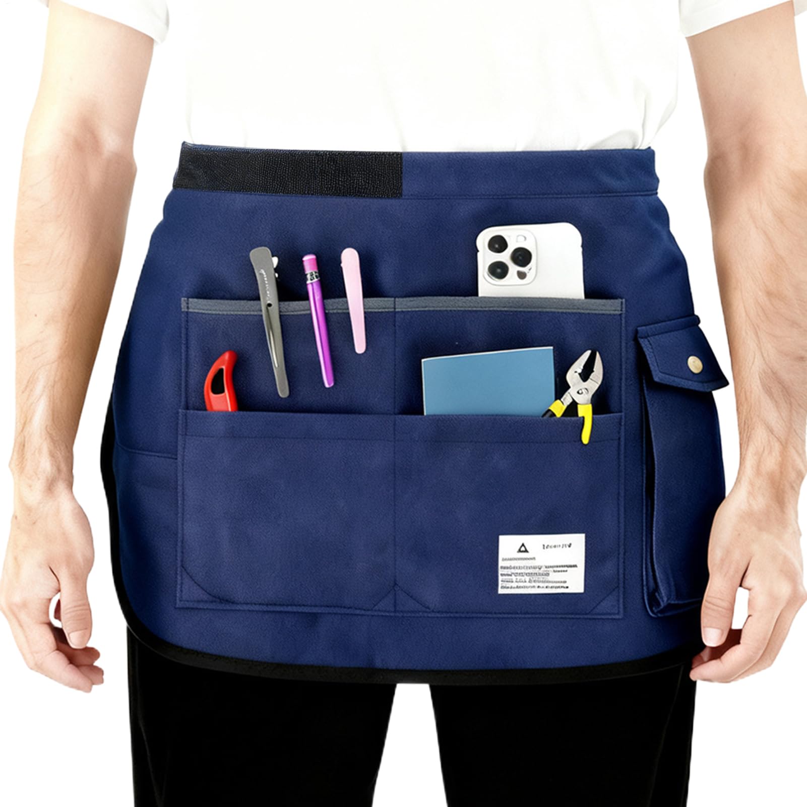 Grembiule da lavoro da giardino, 130 cm, grembiule in denim, design con tasca regolabile, offre un comfort leggero per giardinaggio, cucina, grigliare, pittura, attività in cortile, uso interno ed