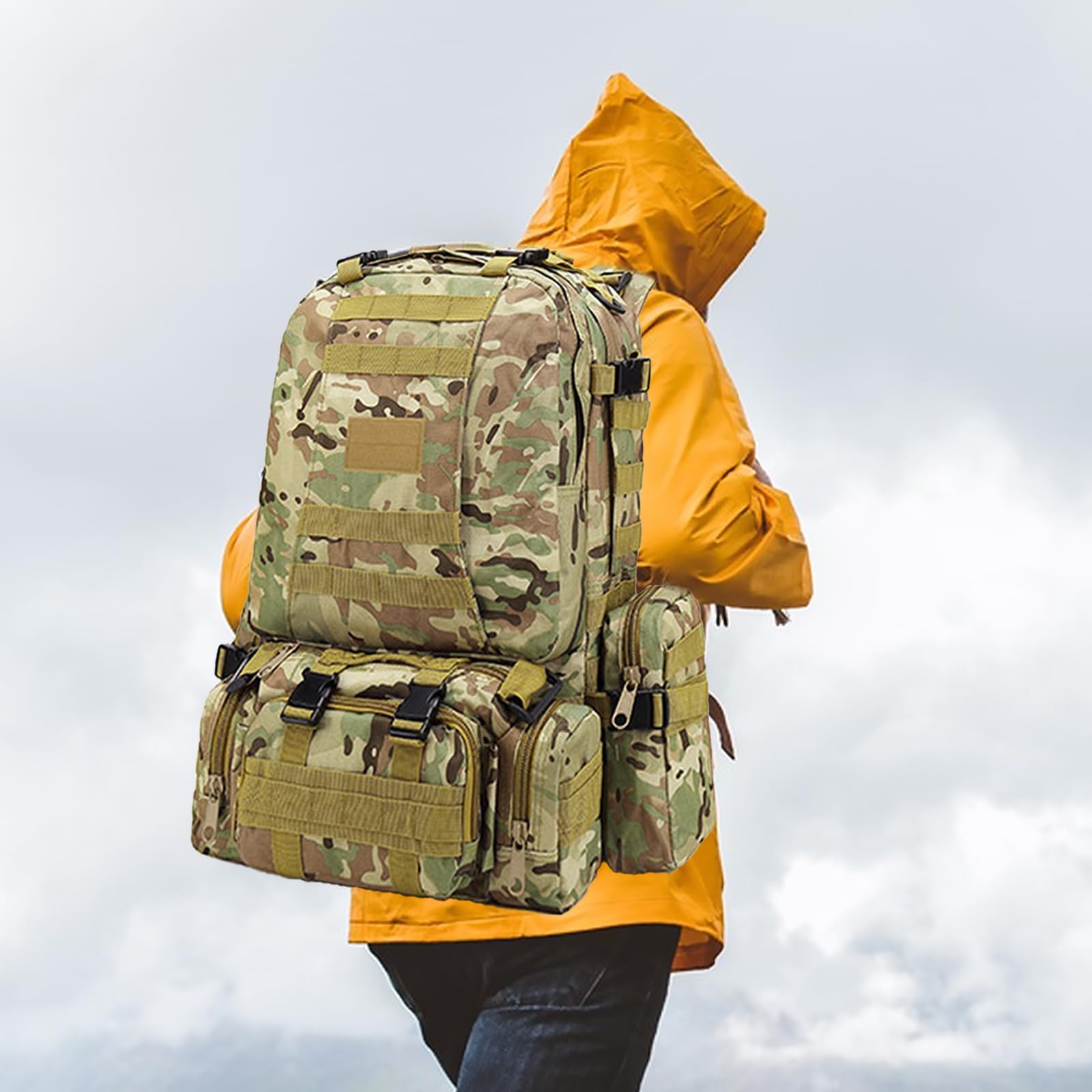 Zaino militare tattico 60L emergenza esterno impermeabile per escursioni campeggio alpinismo