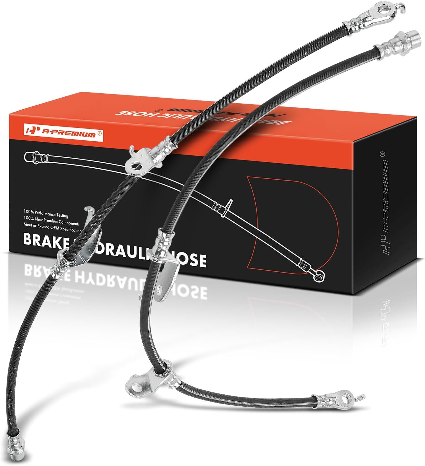 A-Premium Front Side Brake Hydraulic Hose Compatible with Select Toyota and Scion Models - Corolla iM 2017-2018, Prius V 2012-2017, tC 2011-2016, xB 2008-2015, iM 2016 - Replace# 9094702E34(Pack of 2)