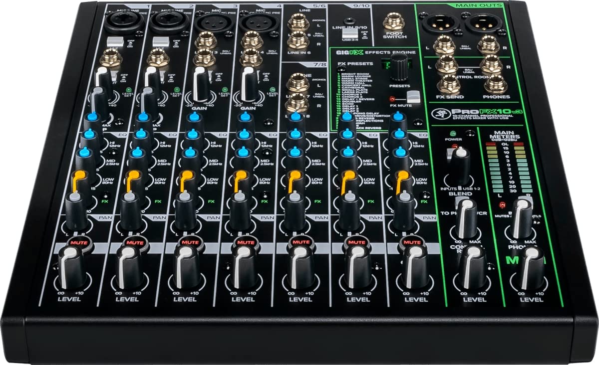 MACKIE Profx10V3 Mixer con Effetti Professionale a 10 Canali con USB