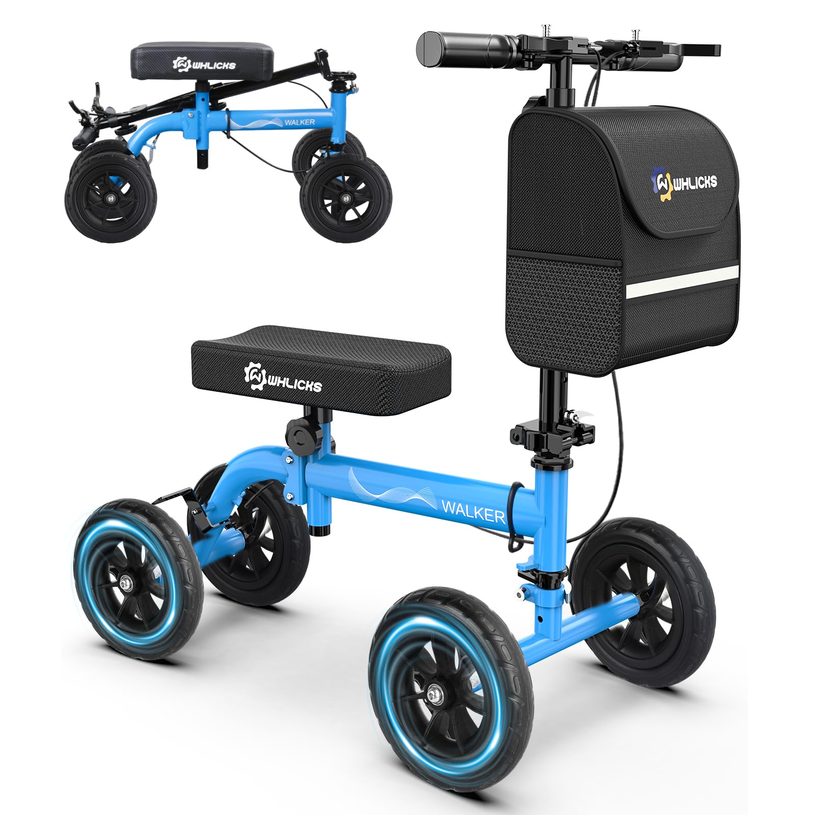 WHLICKS Premium Knee Scooter for Adults for Foot Surgery, Foldable & Steerable Knee Walker with Dual Brakes, Medical Knee Scooter for Broken Foot Injured, Lightweight Leg Scooter for Broken Ankle — Amazon image 11